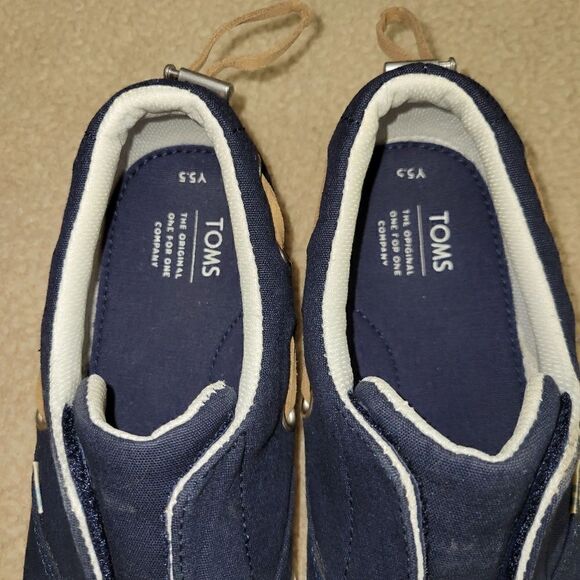 Toms Pasadena slip on shoes blue and white size 5.5. ^ - Picture 3 of 9